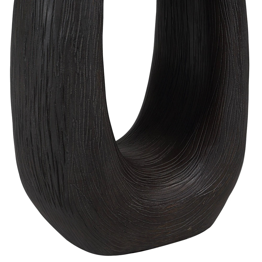 A Becky Floor Lamp with a white shade and a brown twisted base.