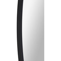 Side look of a mirror with black frame on a white background