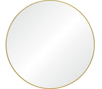 A mirror with brass frame on a white background