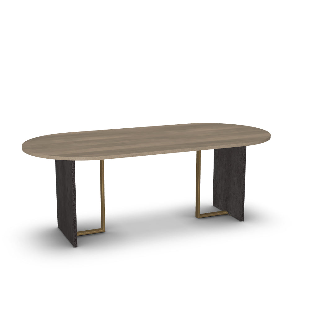Lucas RaceTrack Oval Dining Table - Birch Veneer Top