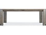 Rectangular dining table with a dark wood finish on a white background