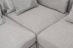 A gray modular sectional sofa