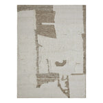 Textured area rug with abstract pattern on a white background