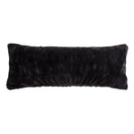 Black textured rectangular pillow on a white background