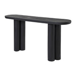Black modern console table on a white background
