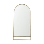 A full-length mirror with gold finished on a white background