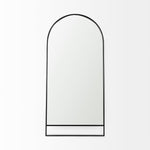 A full-length mirror with black finished on a white background