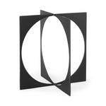 Bronze decorative object with geometric design on a white background