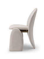 Modern chair with a curved design on a white background