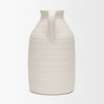 White ceramic vase on a white background