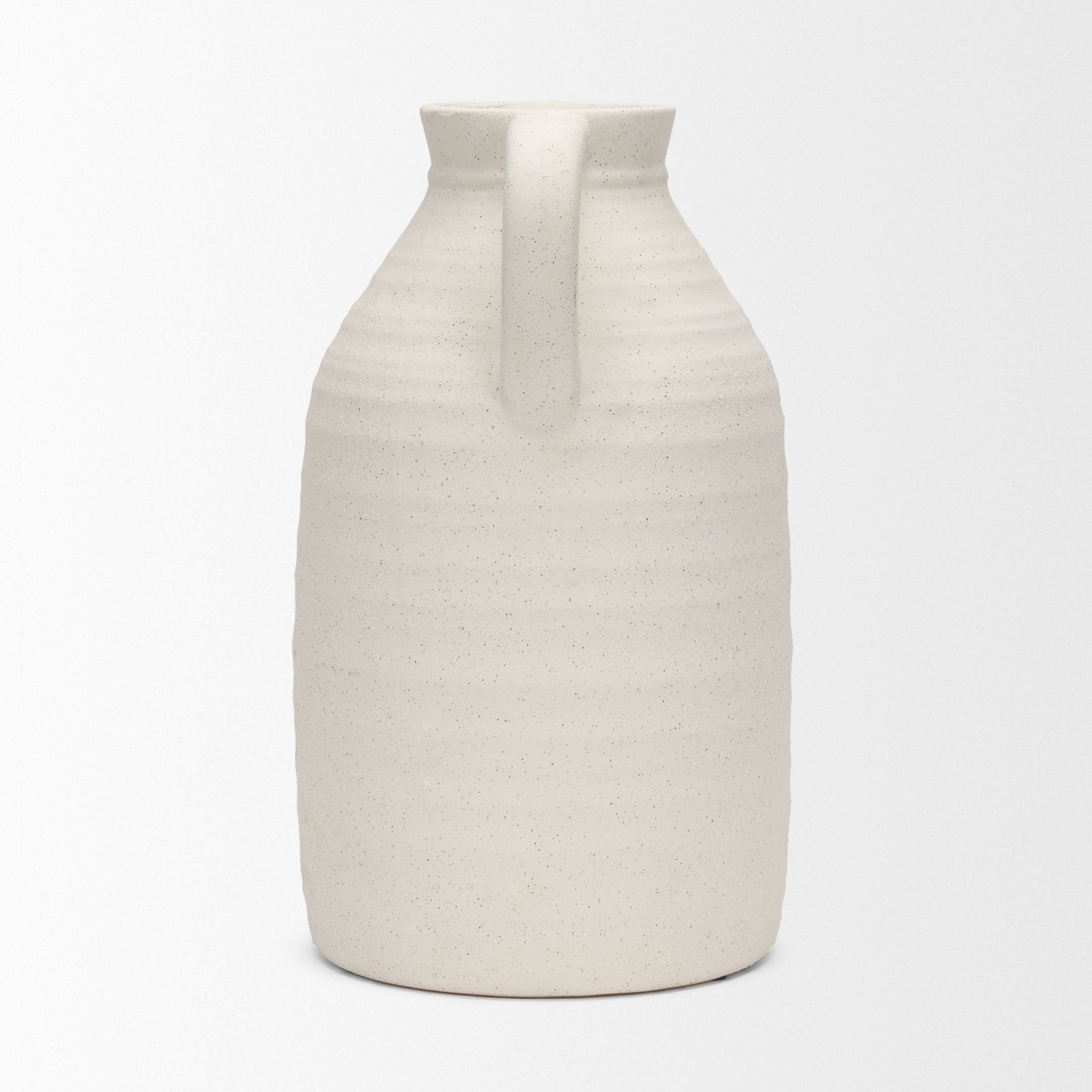 White ceramic vase on a white background