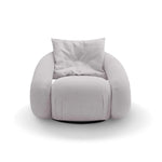 Gray bean bag chair with a pillow on a white background