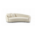 Beige curved sofa on a white background