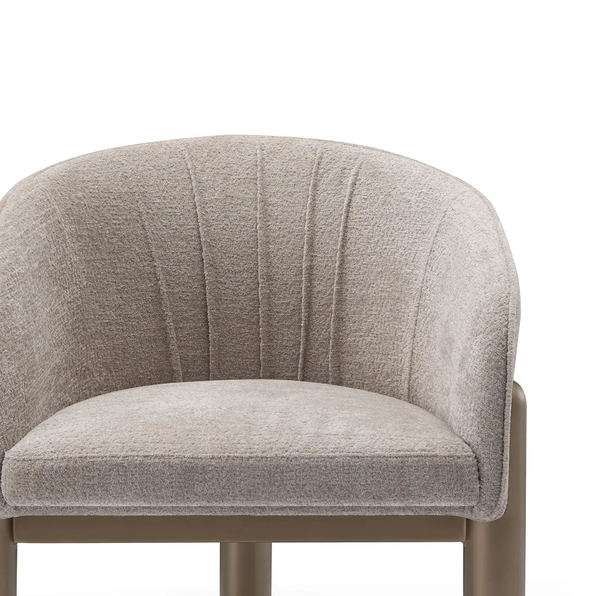 Gray upholstered chair on a white background