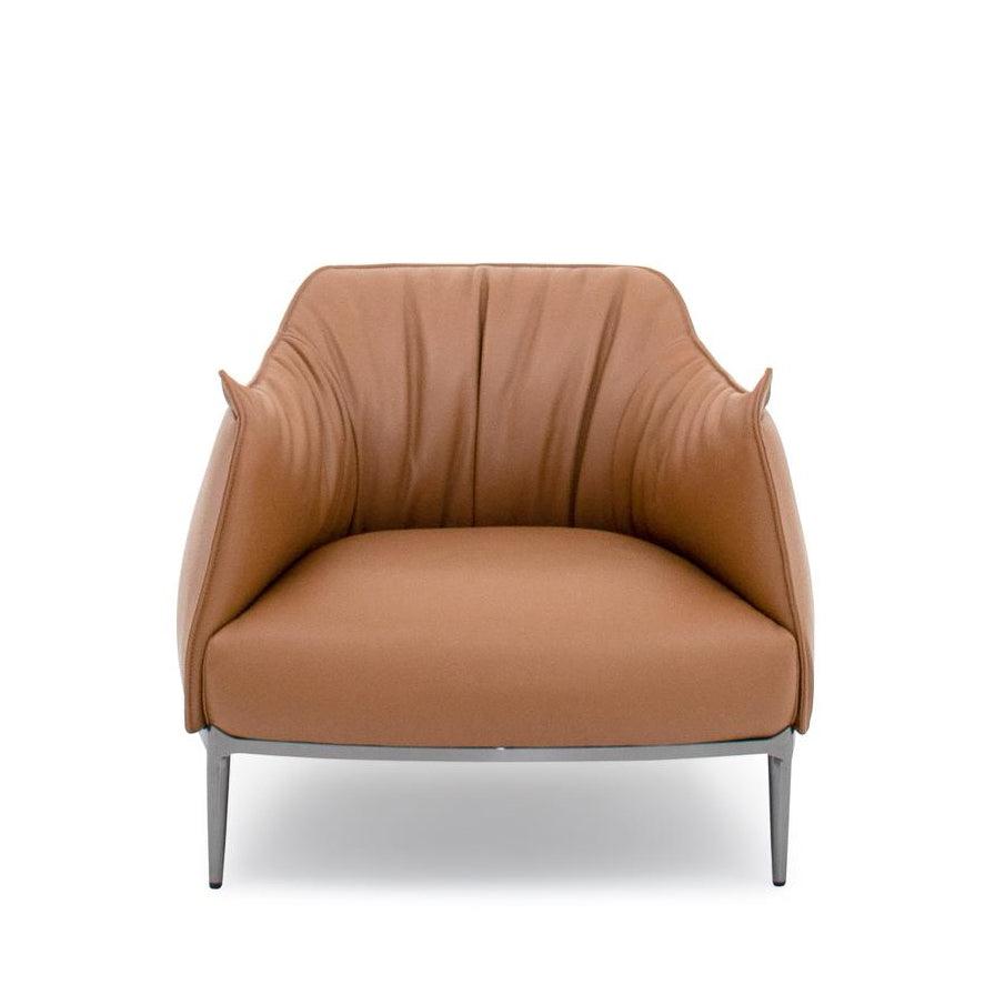 Brown armchair on a white background