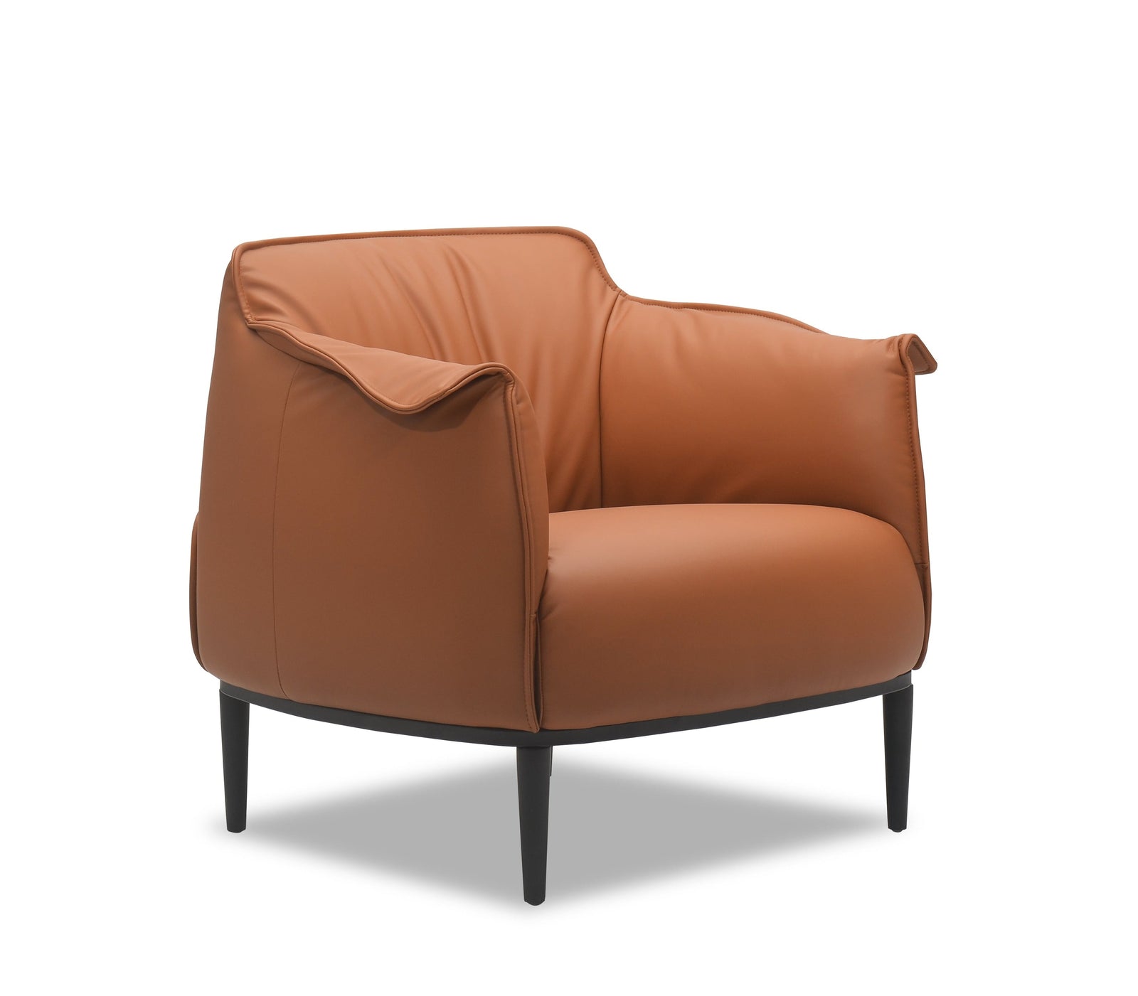 Brown armchair on a white background