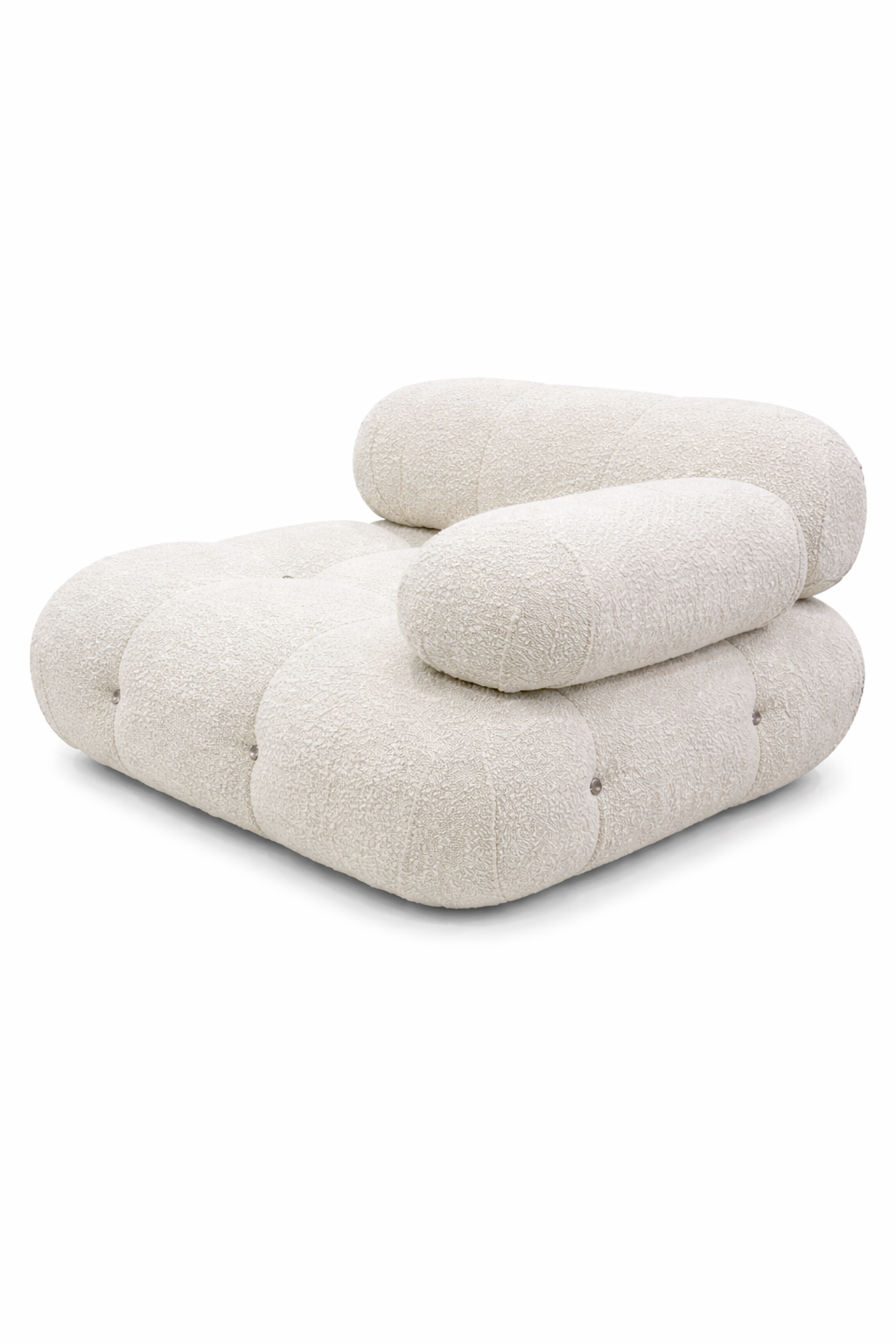 Beige armchair with a modern design on a white background