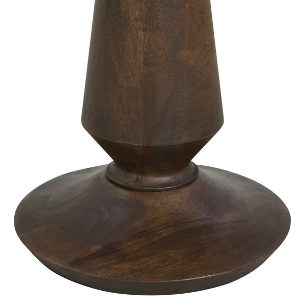Wooden candle holder on a white background