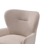 Close-up of a textured beige armchair on a white background