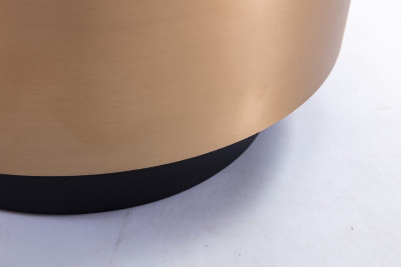 Close-up of a beige container with a black base on a white background