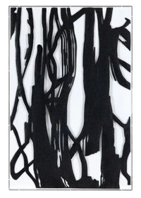 This image features a striking piece of classical wall art, measuring 24 x 2 x 36 inches. The artwork is a black and white abstract piece, with bold black lines on a white background, creating a modern and sophisticated look.