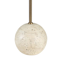 A spherical off-white linen shade with a speckled pattern, designed for table lamps.