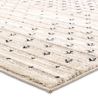 Beige rug with black pattern on a white background
