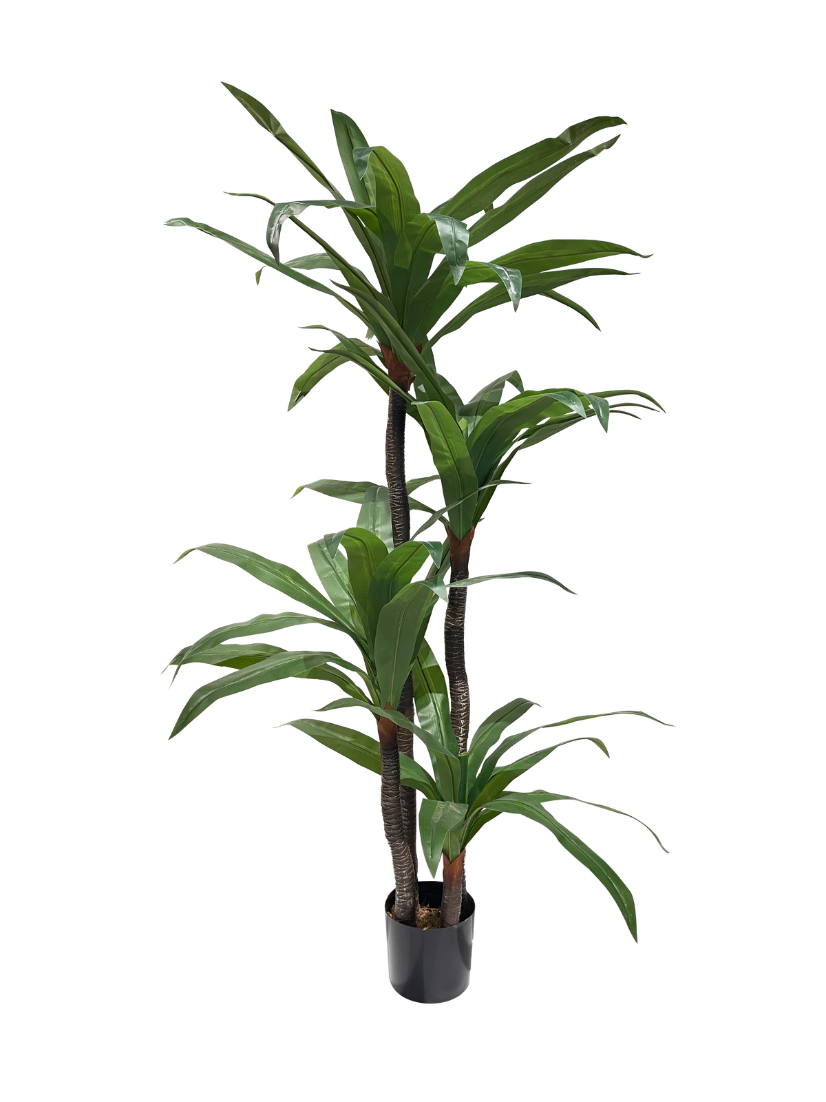 An artificial Dracaena plant with dense foliage in a pot, suitable for indoor use.