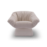 Beige textured armchair on a white background