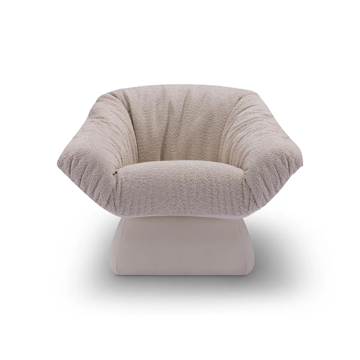 Beige textured armchair on a white background