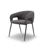 Gray chair with black legs on a white background