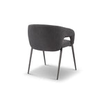 Gray chair with black legs on a white background