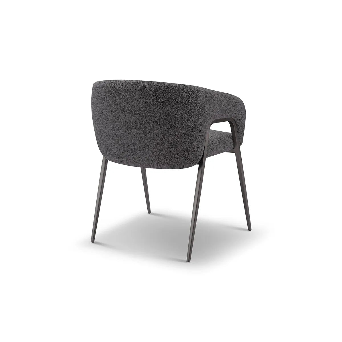 Gray chair with black legs on a white background