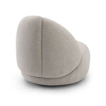 Modern beige chair with a unique design on a white background