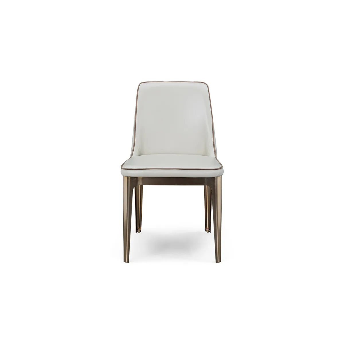 White chair with wooden legs on a white background