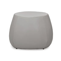Gray round ottoman on a white background