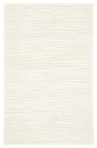 Beige rug with a ribbed texture on a white background