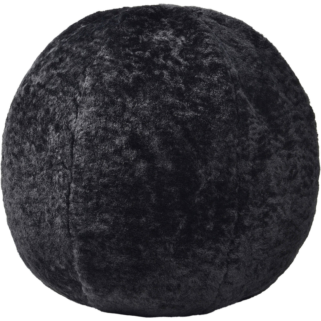 Black textured ball on a white background