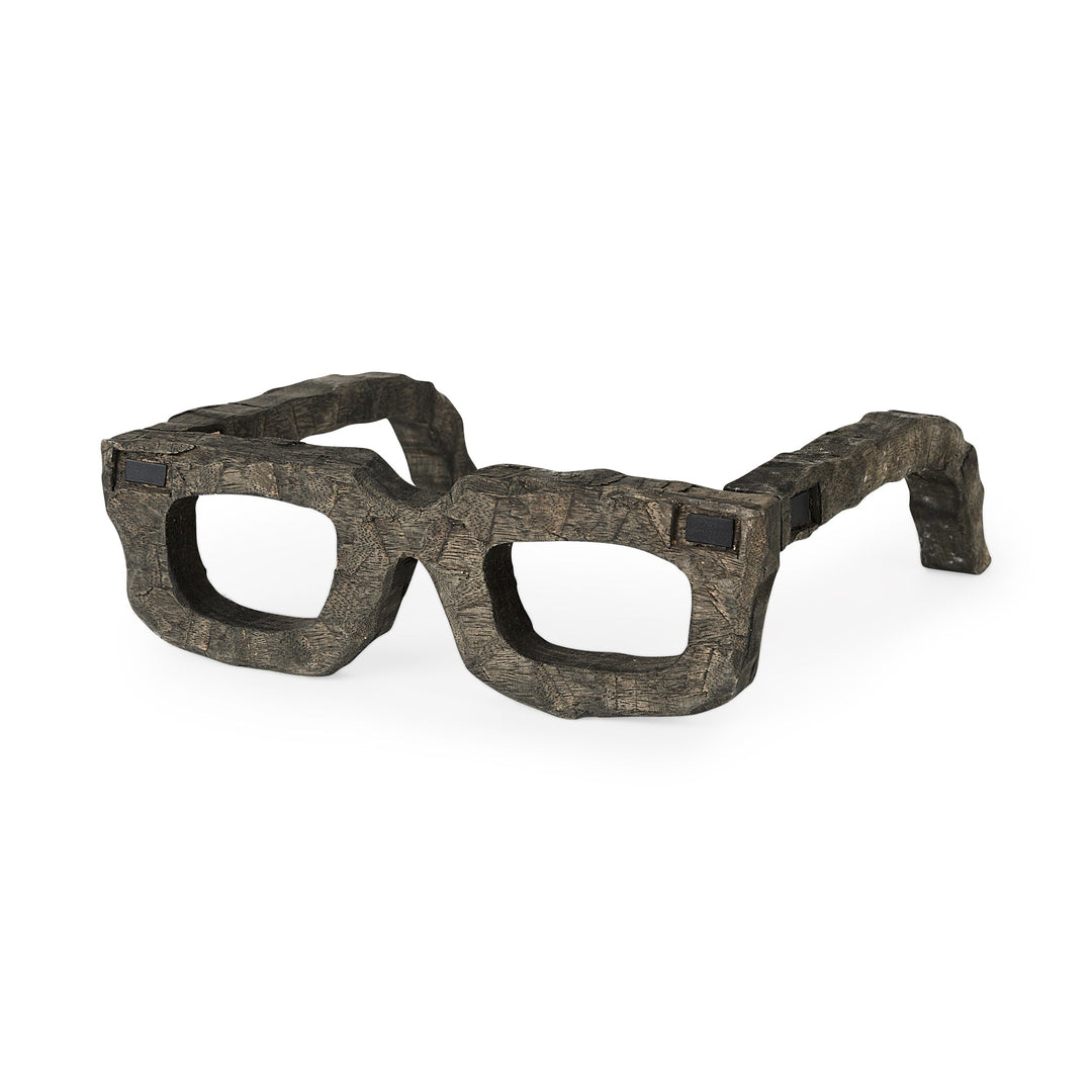 wooden glasses decoration on a white background