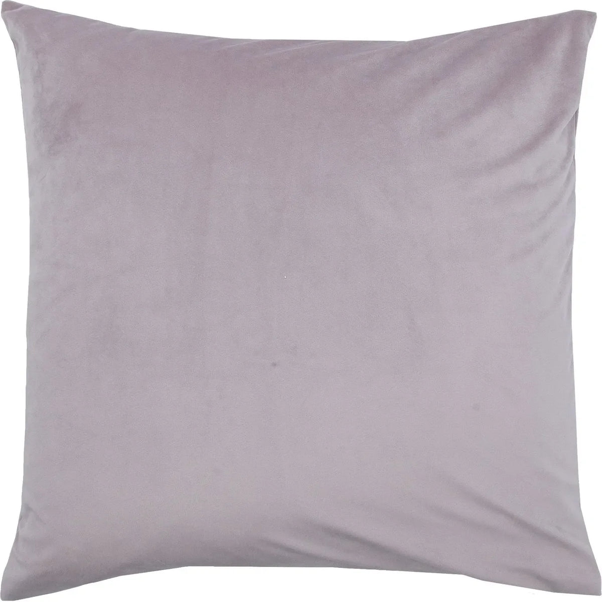 A square-shaped grey accent pillow with a smooth texture, stuffed with a feather and down filling.