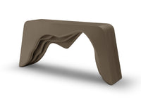 Brown abstract sculpture on a white background