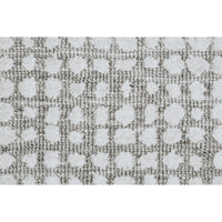 Gray textured area rug on a white background