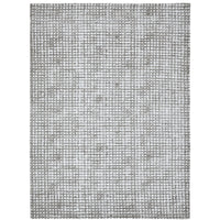 Gray textured area rug on a white background