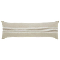 Beige pleated pillow on a white background