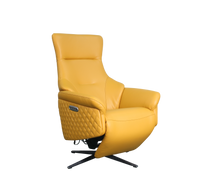 A gold  leather recliner 