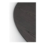 Round dark wooden coaster on a white background