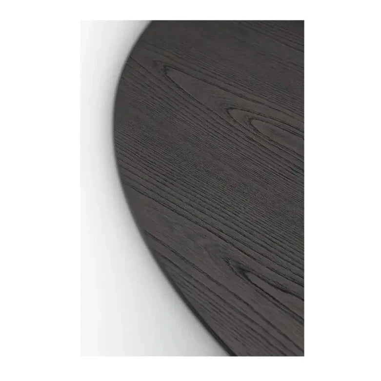 Round dark wooden coaster on a white background