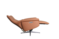 a orange modern design office chair in tan leather