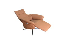 a orange modern design office chair in tan leather