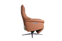 a orange modern design office chair in tan leather